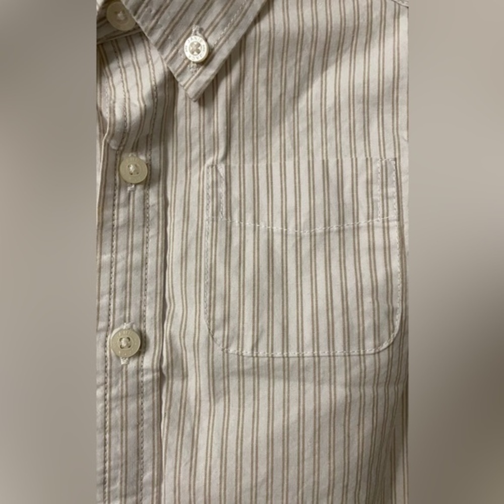 Janie and Jack Striped Button Down Cotton Long Sleeve 12-18M - Picture 2 of 6